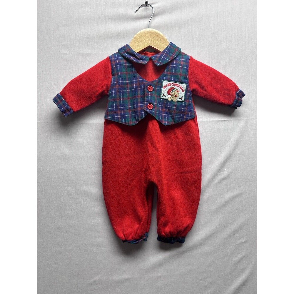 Vintage Alexis Baby One Piece Holiday Outfit Beary Christmas 3 Mo Long Sleeve